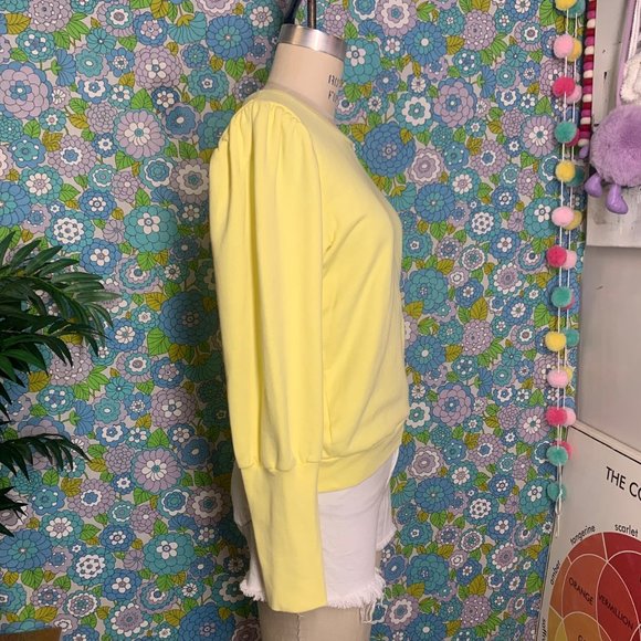 #NWOT# WYSE London Adele Sweatshirt in Lemon Yellow Size:1 - Picture 3 of 12